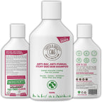 C&G Pets Dog Shampoo For Itchy Skin Antibacterial And Antifungal | Natural Medicated Low Lather Safe Formula | Fast Absorbing And Skin Cooling First Aid | Great For Grazes Skin Irritation