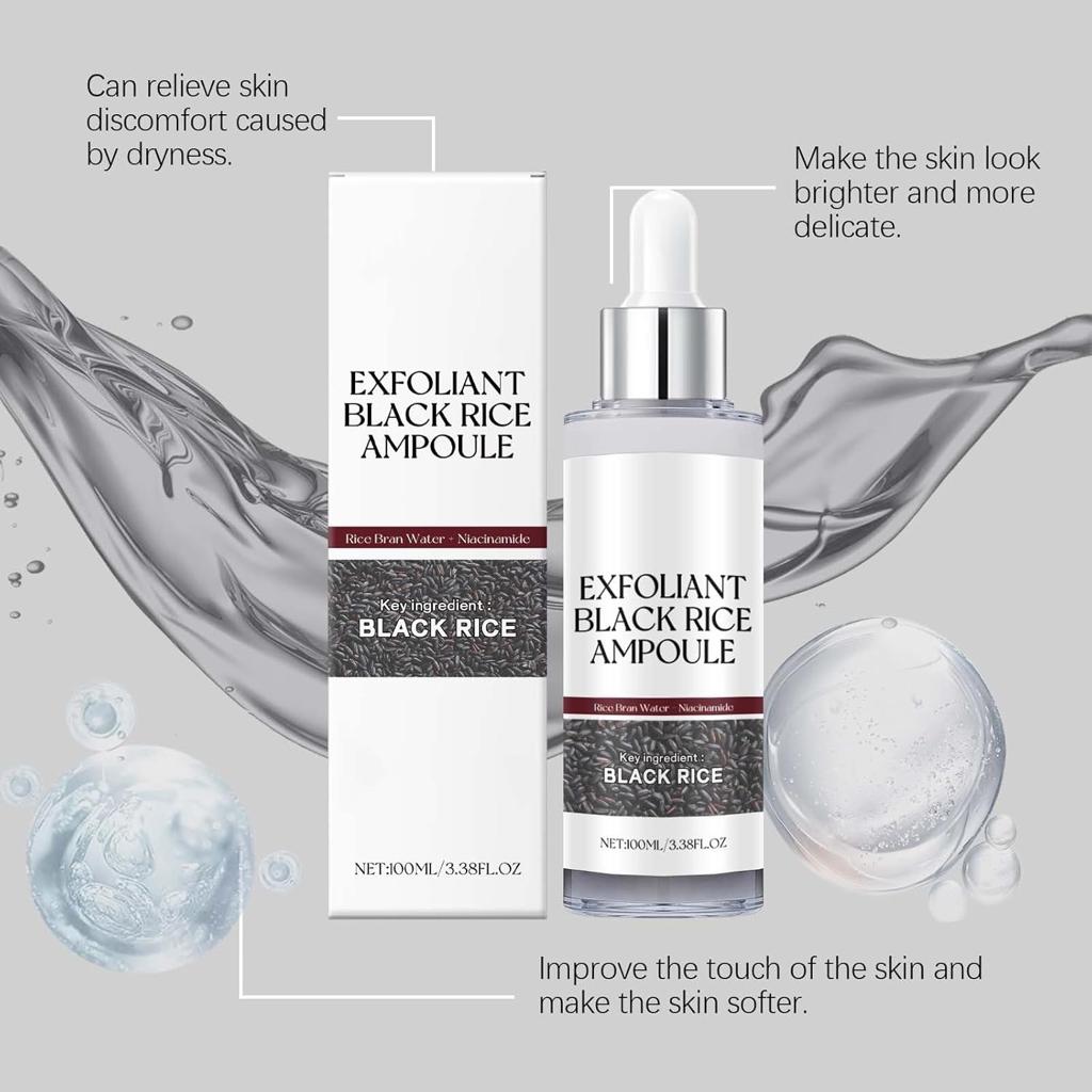 Peel Shot Glow Rice Ampoule Duo, Peel Shot Black Rice Ampoule White Rice Peeling Serum, Black and White Rice as Exfoliation, Open Pores, Gentle Exfoliation, Blackhead Remover (Both, 100 ml)