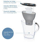 BRITA Marella Water Filter Jug Graphite (2.4L) Starter Pack incl. 3x MAXTRA PRO All-in-1 cartridge - fridge-fitting jug with digital LTI and Flip-Lid - now in sustainable Smart Box packaging