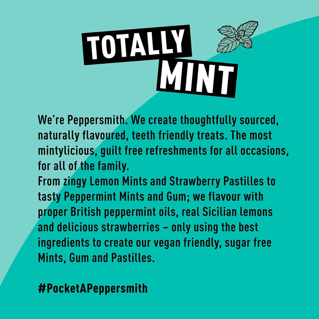 Peppersmith - British Peppermint Mints - 100% Plant Based Xylitol - Breath Freshener - Sugar Free Mints - Benefits Oral Health - Pocket Packs - 12x15g Brand: Peppersmith