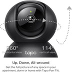 Tapo C211 2K 3MP Pan/Tilt Indoor Camera House Security Camera, WiFi Camera, No Monthly Fee, AI Detection, Dog Camera, Baby Camera Monitor, CCTV, 360° View, Night Vision, Works with Alexa & Google