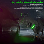 KOSKILL Light-Up Dog Collar, Rechargeable USB Collar, Waterproof, Luminous LED Collar, Adjustable, Super Bright, for Medium/Large Dogs, Green, M