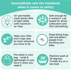 SnoozeShade Plus Extra Stroller Sun Shade & Mosquito Net – Breathable Mesh with Peek‑a‑Boo Window – Universal Fit for Travel, Umbrella & Jogging Strollers – Blocks 99% UV