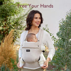 Momcozy Baby Carrier - Ergonomic, Cozy and Lightweight Carrier for 3-24 Months, Effortless to Put On, Ideal for Hands-Free Parenting, Enhanced Lumbar Support, Khaki