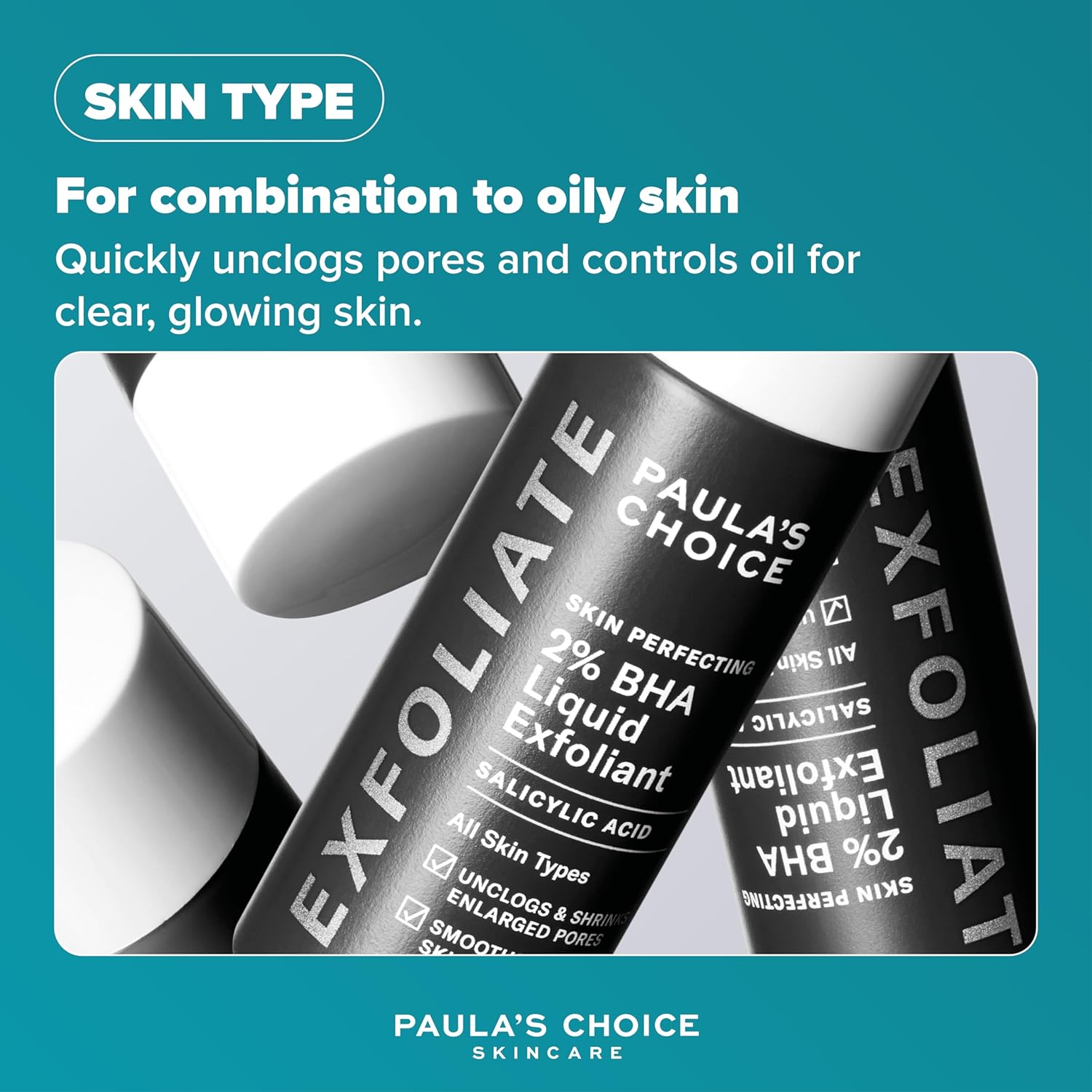 Paula's Choice SKIN PERFECTING 2% BHA Liquid Exfoliant - Face Exfoliating Peel Fights Blackheads & Enlarged Pores - for a Healthy Glow - with Salicylic Acid - Combination & Oily Skin - 30 ml
