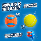 ChuckIt! Ultra Ball Dog Toy Chuckit Bucket Durable Rubber Dog Ball and Bucket High Bounce Floating Chuck It Launcher Compatible Toy Balls For Dogs with Carrier, 8 Pack, Medium