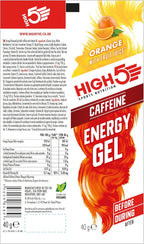 HIGH5 Caffeine Energy Gels - Running Energy Gels for Quick Muscle Fuel - Perfect Fuel Gels for Running, Cycling Energy Gels, Running Gels Energy Marathon, Sport Gels (Orange, 20 x 40g)