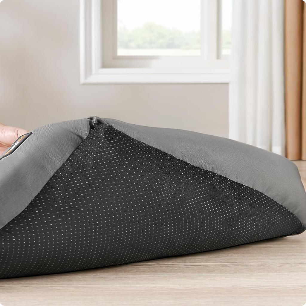 Feandrea Dog Bed Large Washable, Soft Cosy Grey Dog Sofa Bed Puppy Bed for Medium Large Dogs, Removable Reversible Cushion Dog Beds Pet Bed, 85 x 65 x 21 cm, Dark Grey PGW004G01