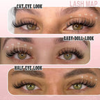 Goddvenus Individual Eyelashes Wispy Lash Clusters Kit D Curl Eyelashes Individual Kit Natural Lash Extension Kit with Russian Cluster Lashes Glue Bond and Seal and Lash Tweezers (D Curl 192pcs)