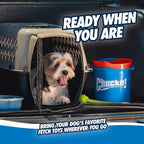 ChuckIt! Ultra Ball Dog Toy Chuckit Bucket Durable Rubber Dog Ball and Bucket High Bounce Floating Chuck It Launcher Compatible Toy Balls For Dogs with Carrier, 8 Pack, Medium