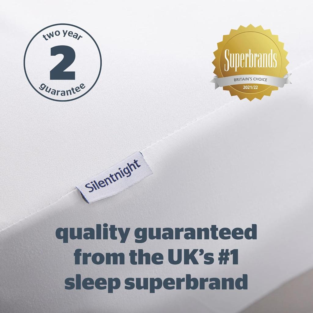 Silentnight New Waterproof Mattress Protector - Luxury Super Soft Pad Protect Your Bed Against Spillages - Hypoallergenic Machine Washable Protectors, White