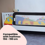 Safety 1st Portable Bed Rail, 106 x 42cm,Foldable Bed Guard for Toddler Bed, 18 Months – 5 Years, Portable Travel Bed Guard, Mesh Fabric, Easy to Install, Automatic Lock, Easy to Transport, Dark Grey