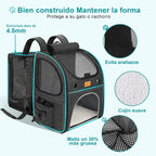 morpilot Pet Carrier Backpack, Morpilot Expandable & Foldable Cat Backpack Inner Safety Leash + Folding Dog Bowl, Waterproof and Durable Dog Backpack for Cats and Small Dogs up to 8 kg