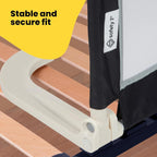 Safety 1st Portable Bed Rail, 106 x 42cm,Foldable Bed Guard for Toddler Bed, 18 Months – 5 Years, Portable Travel Bed Guard, Mesh Fabric, Easy to Install, Automatic Lock, Easy to Transport, Dark Grey