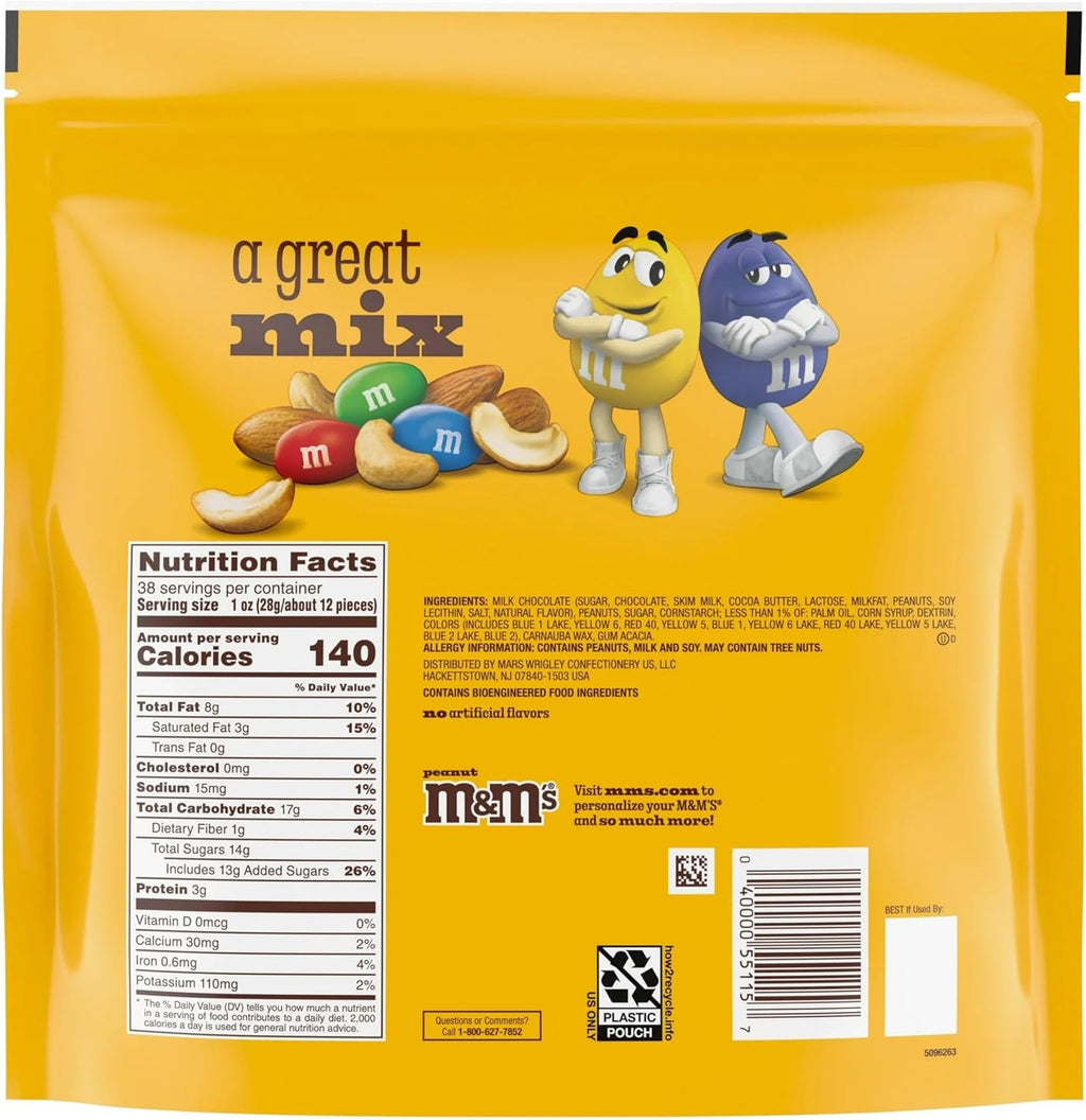 M&M'S, Chocolate Peanuts 800g Pack May Vary