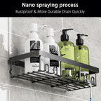 DIFULI Shower Caddy Shelf Organiser 2 Pack, No Drill Black Shower Shelves,Self Adhesive Bathroom Storage Accessories
