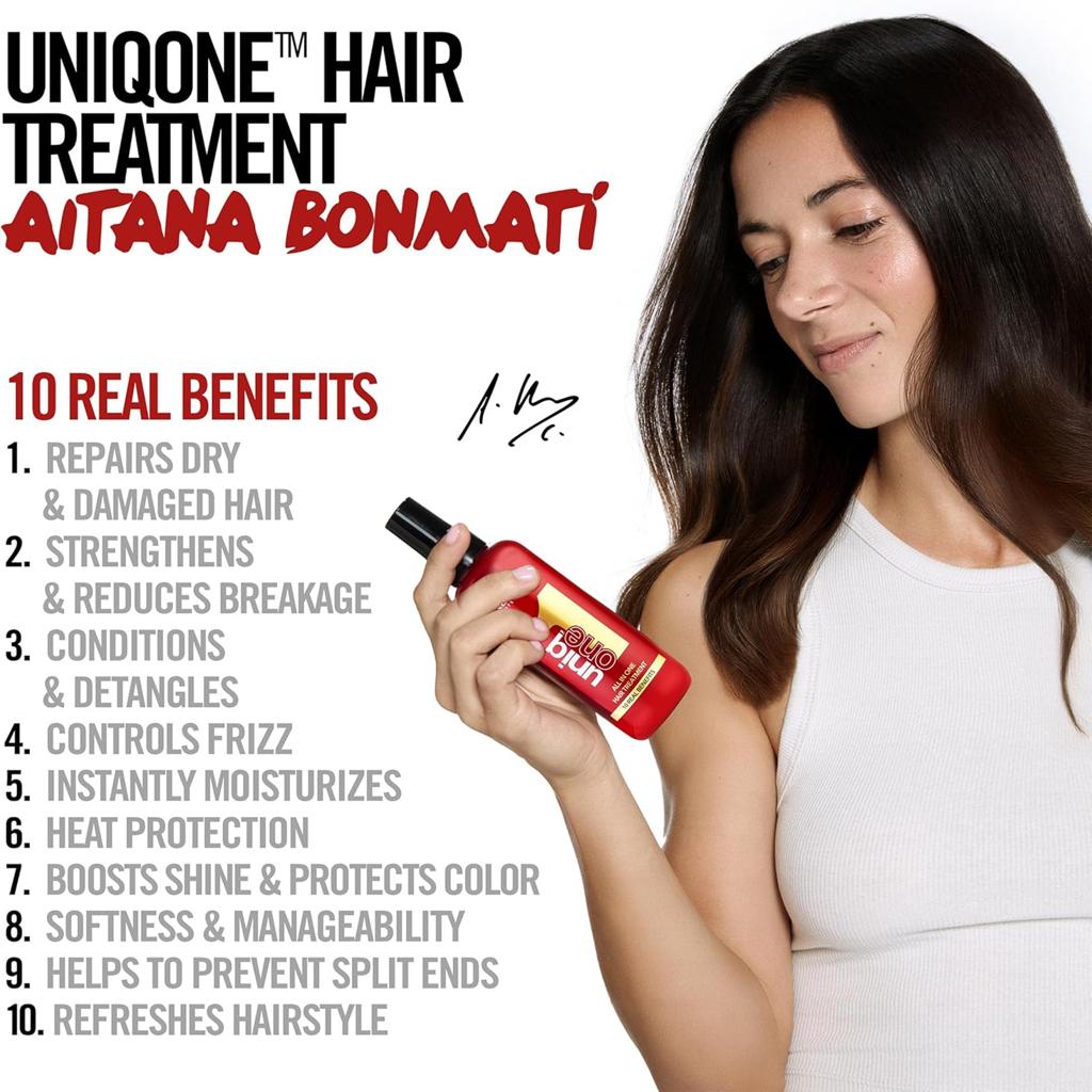 Revlon Professional UniqOne 10 in 1 Hair Mask Spray - Heat Protector for Hair - Rinse-Free Hair Care - Vegan Formula Hair Spray - All Hair Types - 150ml