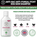 C&G Pets Dog Shampoo For Itchy Skin Antibacterial And Antifungal | Natural Medicated Low Lather Safe Formula | Fast Absorbing And Skin Cooling First Aid | Great For Grazes Skin Irritation