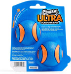 ChuckIt! Ultra Squeaker Ball Dog Toy, Durable High Bounce Floating Rubber Squeaky Dog Ball, Launcher Compatible Toy For Dogs, 2 Pack, Medium