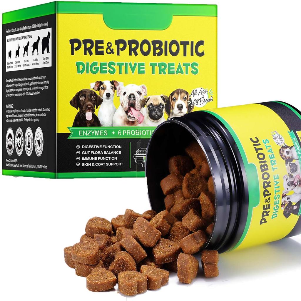 Probiotic for Dogs, Support of Dog Digestive Enzymes, Intestinal Health, Yeast Balance, Immune Supplement, Probiotic Treats, Suitable for All Ages and Breeds (120 Pieces)