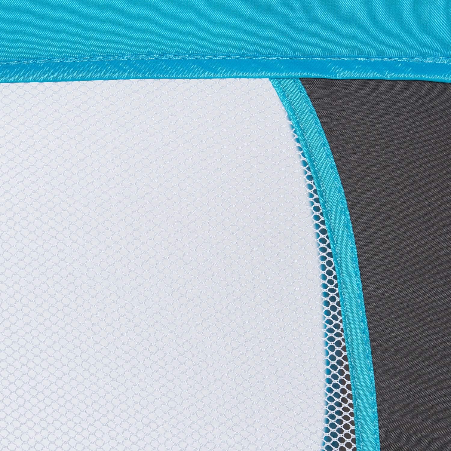 Travel Cot 120 x 60 cm from Birth to 15 kg, 3-Part Travel Bed with Folding Mattress and Carry Bag, Tilt-Resistant, Waterblue