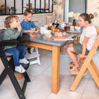 Bebeconfort Timba Evolutive Wooden High Chair, 6 Months-99 Years, Up to 110 kg, Baby High Chair, Removable Tray, Adjustable Seat & Footrest, 3-point Safety Harness, Fits Timba Baby, Natural Wood