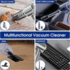 Wirelume Handheld Car Vacuum Cleaner Cordless Powerful 22000Pa Strong Cyclonic Suction Blowing Brushless Motor Portable Rechargable Lightweight for Pet Hair Vehicle Home Office Dark Grey