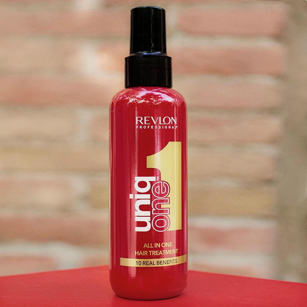 Revlon Professional UniqOne 10 in 1 Hair Mask Spray - Heat Protector for Hair - Rinse-Free Hair Care - Vegan Formula Hair Spray - All Hair Types - 150ml