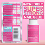 Super Strong Nail Glue for Press On Nails, Tips & False Nails (8ml) NYK1 NailBond Brush On Nail Glue Extra Strong for Press Ons, Tips & Acrylics - Long Lasting, Maximum Strength, Mess-Free Application