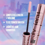 Maybelline Brown Mascara, Lash Sensational Sky High Volumizing & Thickening, Eyelash Lengthening, Flake-Free Formula, Washable Coloured Mascara Infused with Bamboo Extract, Colour: Brown