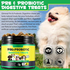 Probiotic for Dogs, Support of Dog Digestive Enzymes, Intestinal Health, Yeast Balance, Immune Supplement, Probiotic Treats, Suitable for All Ages and Breeds (120 Pieces)