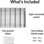New World Folding Metal Dog Exercise Pen and Pet Playpen with No Door, Includes Grounding Stakes and Provides 1.5 Meters of Play Space, 76 cm Tall, Black E-Coated, B552-30