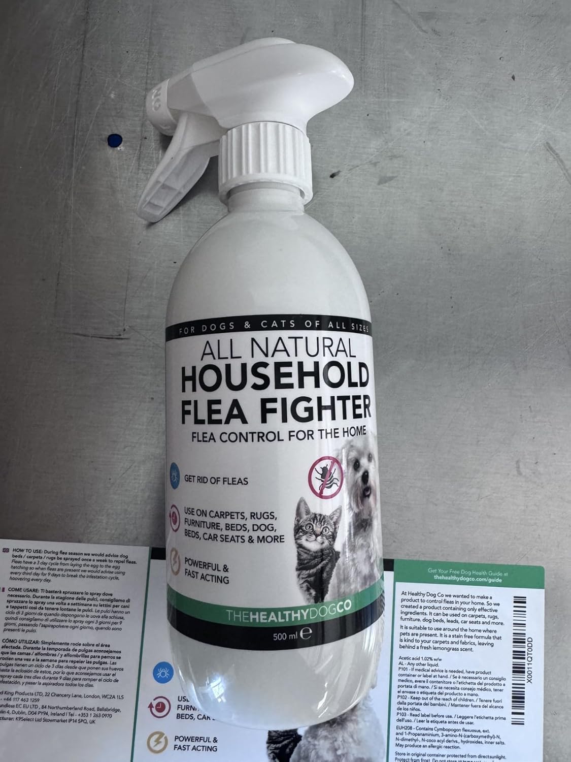 Natural Flea Spray For Home Use: Repels And Kills Fleas | Safe For Pets | Against Fleas, Ticks And Insects | For Carpets, Beds, Furniture, Cars