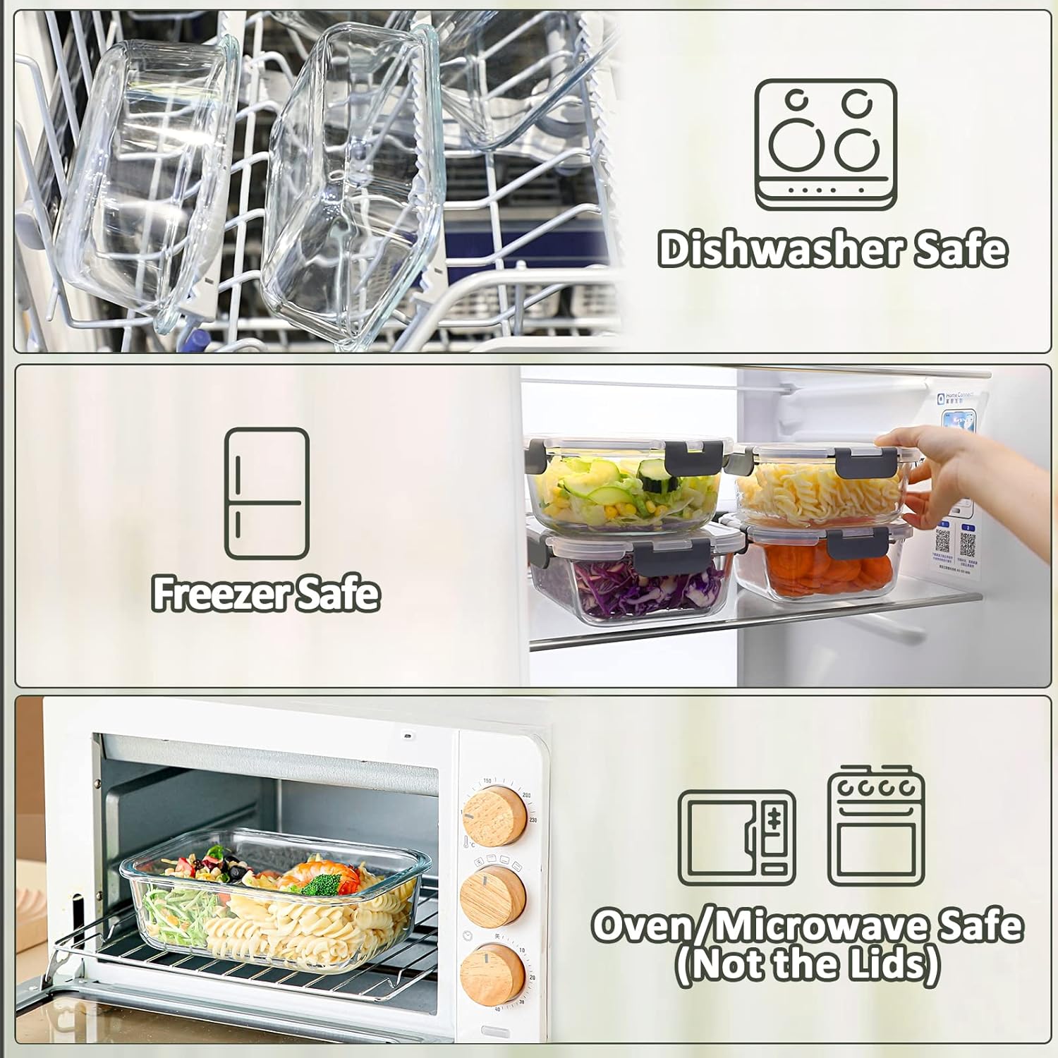 M Mcirco [10-Pack]Glass Meal Prep Containers -Mcirco Food Storage Containers With Lifetime Lasting Snap Locking Lids, Airtight Lunch Containers, Microwave, Oven, Freezer And Dishwasher
