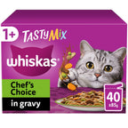 Whiskas 1+ Adult Wet Cat Food Poultry Selection in Jelly 120 x 85g Pouches Megapack, Tender Cuts in Flavoured Gravy, Nutritionally Complete, Easy to Serve, Variety Pack for Adult Cats