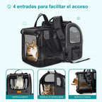 morpilot Pet Carrier Backpack, Morpilot Expandable & Foldable Cat Backpack Inner Safety Leash + Folding Dog Bowl, Waterproof and Durable Dog Backpack for Cats and Small Dogs up to 8 kg