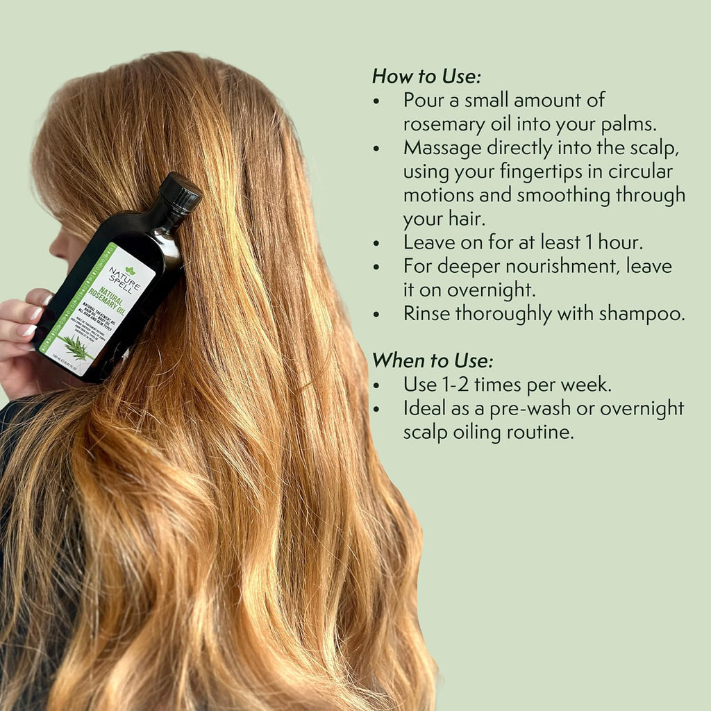Nature Spell Rosemary Oil for Hair & Skin, Rosemary Oil for Hair Growth, Nourishes Dry, Damaged Hair, Against Hair Loss - 150ml