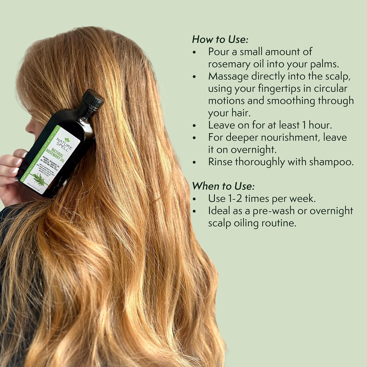 Nature Spell Rosemary Oil for Hair & Skin, Rosemary Oil for Hair Growth, Nourishes Dry, Damaged Hair, Against Hair Loss - 150ml
