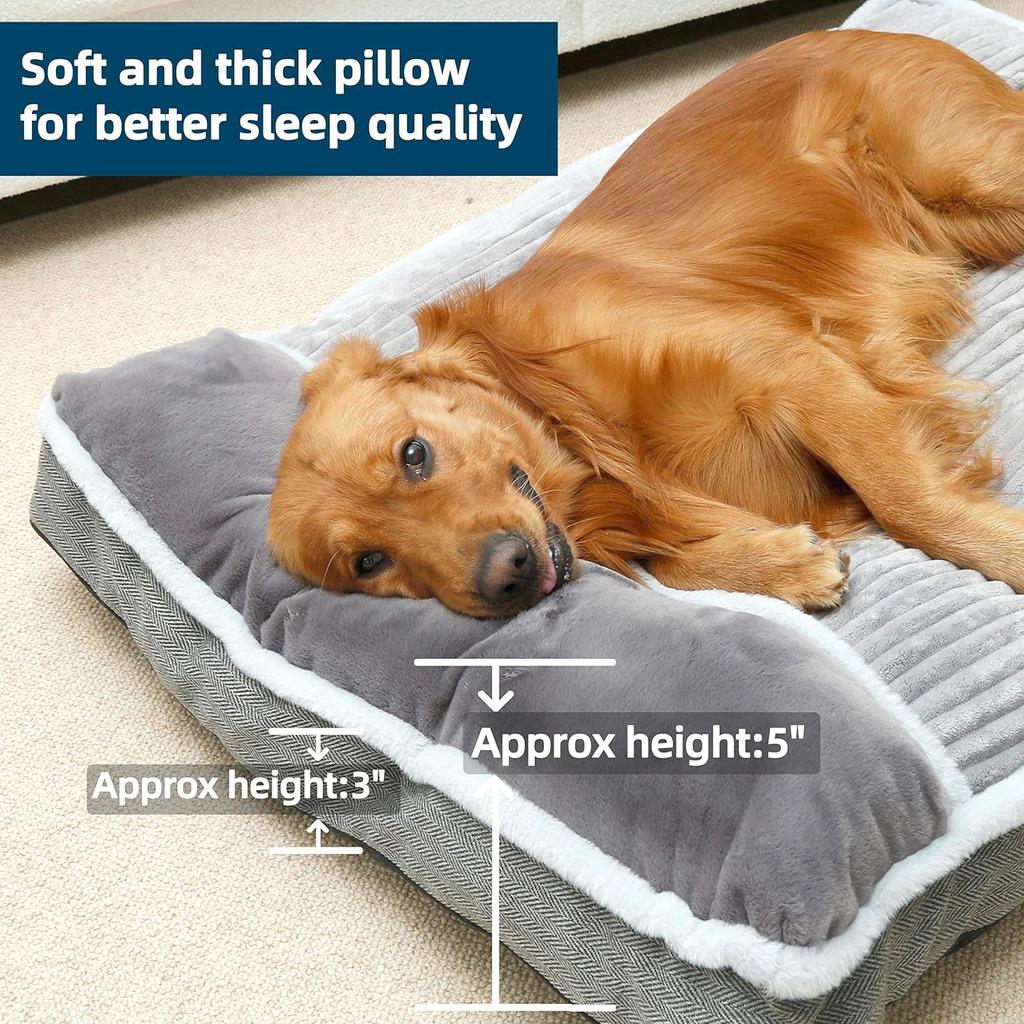 WINDRACING Dog Bed for Medium Dogs, Dog Mattress with Pillow for Crate Kennel, Sofa Dog Bed, Super Soft pet Bed for Large, Small Dogs Breeds,pet Bed