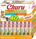 INABA Churu by INABA Cat Treat - Chicken Variety Box - 1 Pack (40 x 14g total) / Soft & Creamy Cat Treat, Delicious & Healthy Snack, Purée Food Topper, Natural, Grain Free