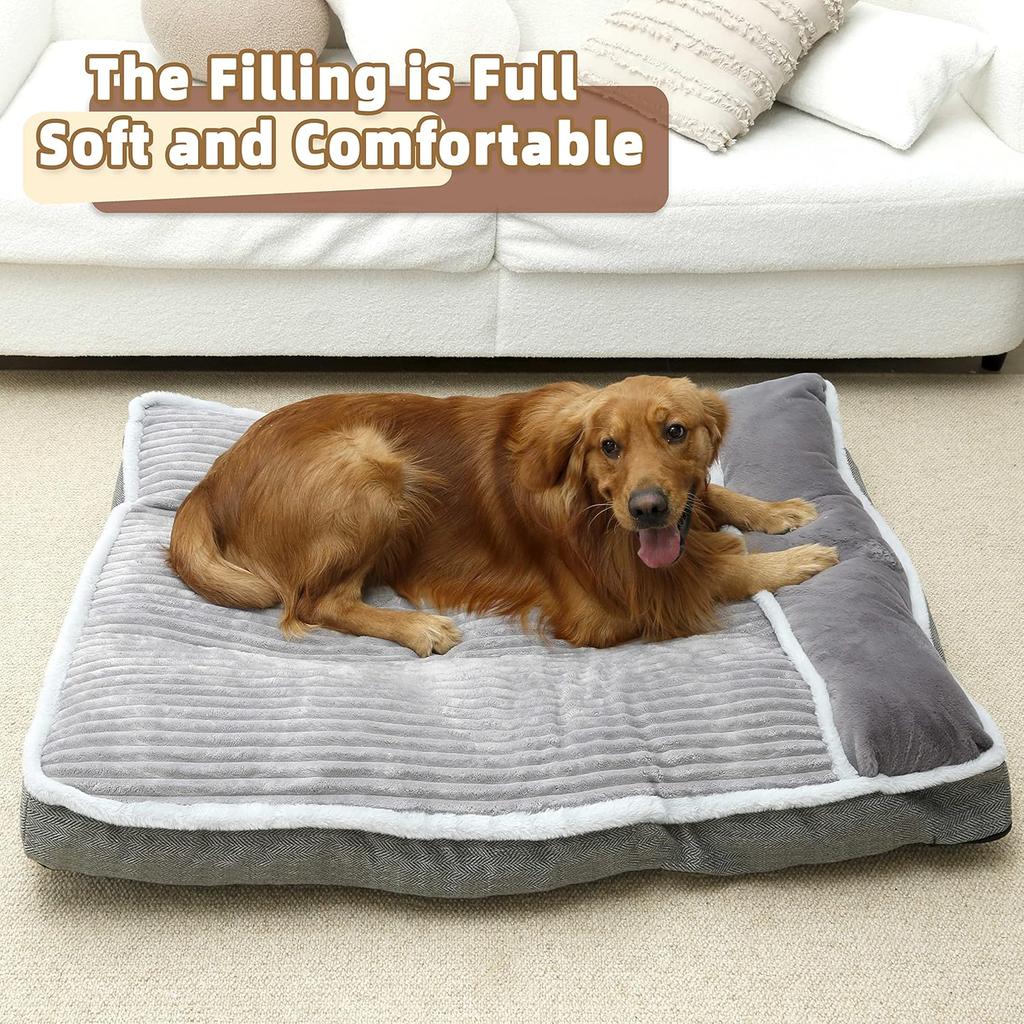 WINDRACING Dog Bed for Medium Dogs, Dog Mattress with Pillow for Crate Kennel, Sofa Dog Bed, Super Soft pet Bed for Large, Small Dogs Breeds,pet Bed