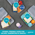 Sistema Bento Box TO GO | Lunch Box with Yoghurt/Fruit Jar | 1.65 Litre | BPA Free | Aqua Green