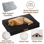 Ellie-Bo Large Dog Bed for 36-inch Dog Cage/Crate - Black Waterproof