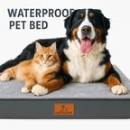 Gzvxuny Orthopedic Dog Bed for Medium, Large and Extra Large Dogs, Dog Bed with Removable Waterproof Cover, Egg Foam and Non-Slip Bottom, Pet Bed Machine Washable, Grey XL(104x74x10cm)