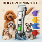 oneisall Dog Clippers for Grooming Thick Hair Professional,Cordless/Low Noise Pet Grooming Kit with Detachable Metal Combs, Rechargeable Heavy-Duty Pet Clippers for Thick/Curly/Fine/Wavy Hair (Sliver)