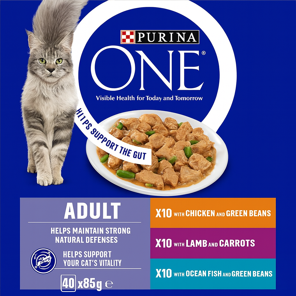 PURINA ONE Adult Cat Food Mini Fillets in Gravy 40 x 85g