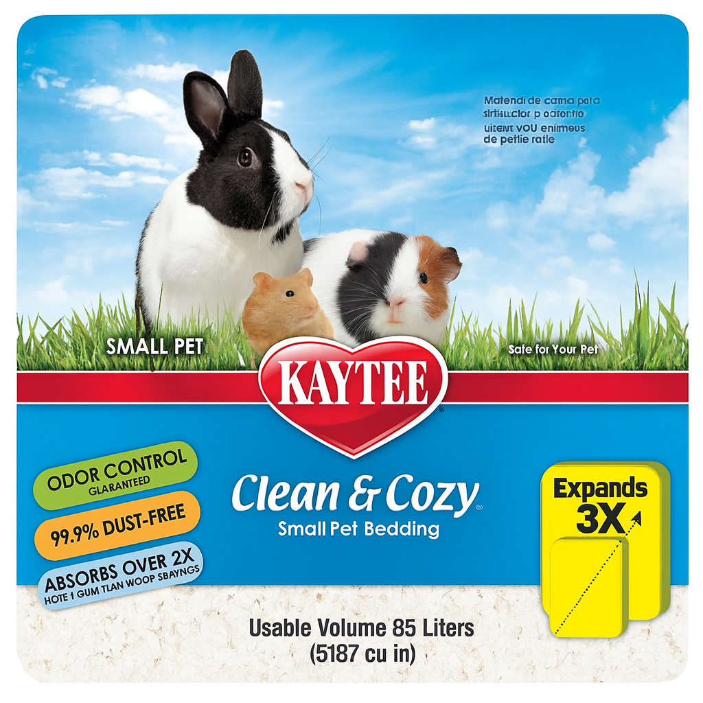 Kaytee Clean & Cozy White Paper Bedding, Made for Small Animals, 85 Liters