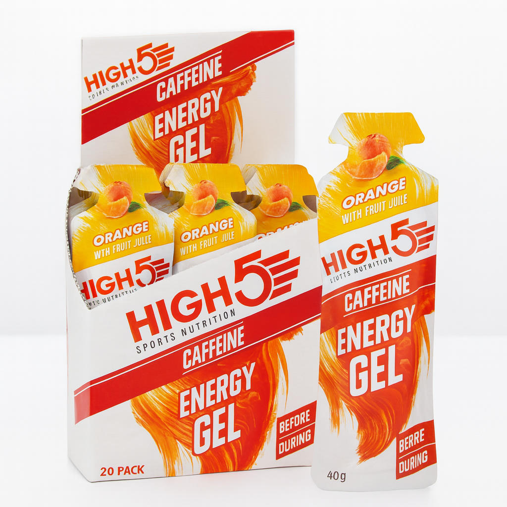 HIGH5 Caffeine Energy Gels - Running Energy Gels for Quick Muscle Fuel - Perfect Fuel Gels for Running, Cycling Energy Gels, Running Gels Energy Marathon, Sport Gels (Orange, 20 x 40g)