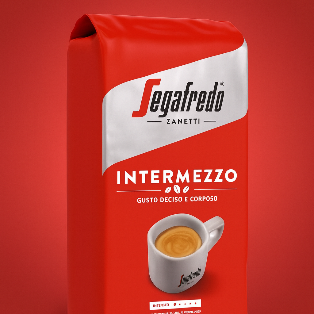 Segafredo Zanetti Intermezzo - Whole Bean (1 kg Pack) - Suitable for all Italian Coffee Specialities - Coffee Beans with Medium Roasting, Strong and Full-bodied Flavour