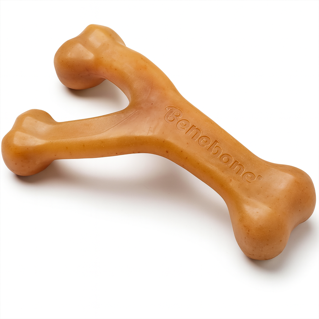Benebone Wishbone for Dogs Medium Chicken Flavour - Bone Toy for Strong Chewing